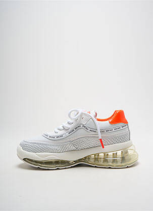 Adidași vârf rotund toc de 4 la 6 cm alb BRONX femeie