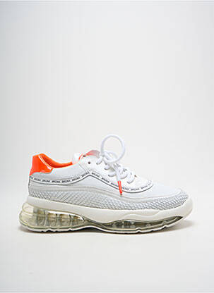 Adidași vârf rotund toc de 4 la 6 cm alb BRONX femeie