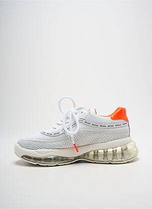Adidași vârf rotund toc de 4 la 6 cm alb BRONX femeie
