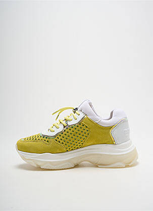 Adidași vârf rotund toc de 4 la 6 cm galben BRONX femeie