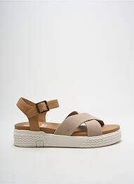 Sandale/pantofi decupați închidere cu buclă(e) toc de 4 la 6 cm bej PALLADIUM femme