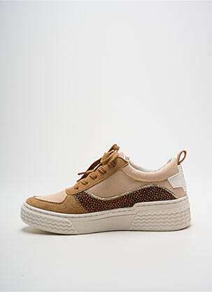 Adidași vârf rotund toc de 4 la 6 cm bej PALLADIUM femeie