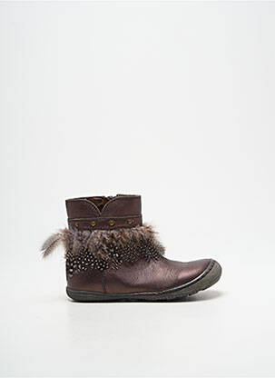 Botine/ghete material neted vârf rotund maro LITTLE MARY fată