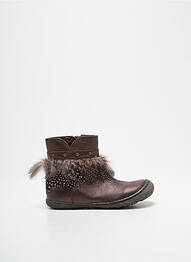 Botine/ghete material neted vârf rotund maro LITTLE MARY fille