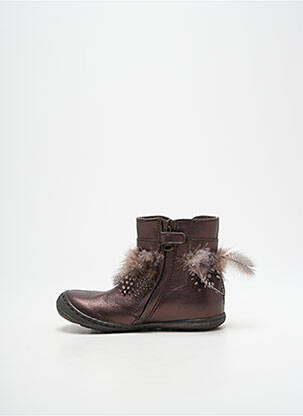 Botine/ghete material neted vârf rotund maro LITTLE MARY fată