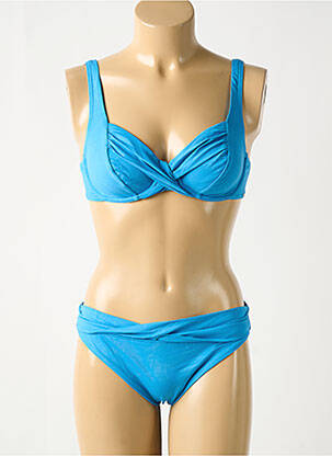 Costum de baie din două piese elasticitate sutien balconet cu decolteu înalt albastru TRIUMPH femeie