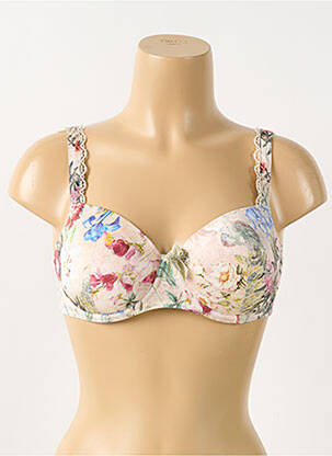 Sutien efect material satinat top sutien modelat bej ANTIGEL femeie