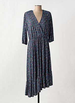 Rochie midi croială fluidă mâneci 3/4 albastru LE SINGE DE JULIE femeie