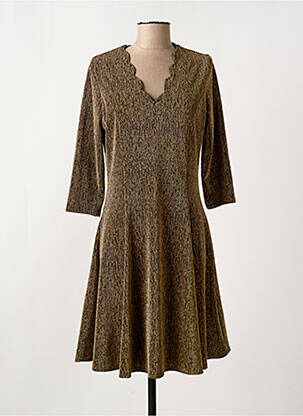 Rochie midi mâneci 3/4 mâneci 3/4 auriu LE SINGE DE JULIE femeie