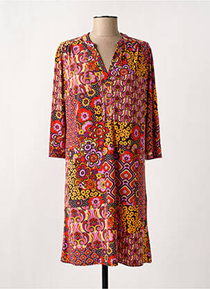 Rochie scurtă mâneci 3/4 mâneci 3/4 portocalie LE SINGE DE JULIE femeie