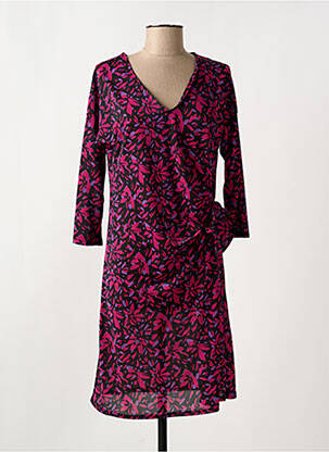 Rochie midi imprimeu floral mâneci 3/4 negru LE SINGE DE JULIE femeie