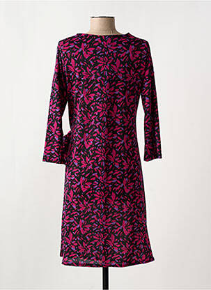 Rochie midi imprimeu floral mâneci 3/4 negru LE SINGE DE JULIE femeie