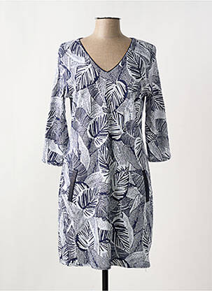 Rochie midi mâneci 3/4 mâneci 3/4 albastru LE SINGE DE JULIE femeie