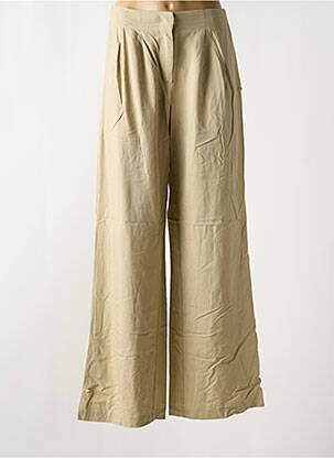 Pantalon evazat talie elastică bej PLEASE femeie