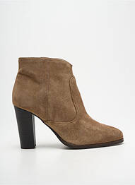 Botine/ghete nubuc toc de 7 la 9 cm bej ALIWELL femeie