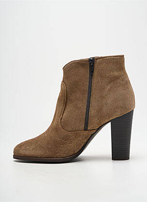 Botine/ghete nubuc toc de 7 la 9 cm bej ALIWELL femeie