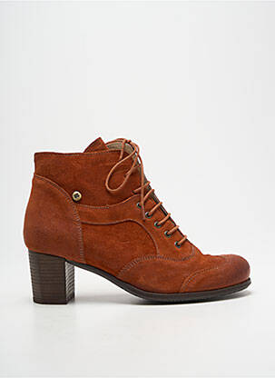 Botine/ghete nubuc toc de 4 la 6 cm portocalie DKODE femeie