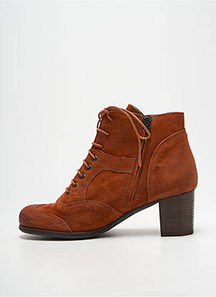 Botine/ghete nubuc toc de 4 la 6 cm portocalie DKODE femeie