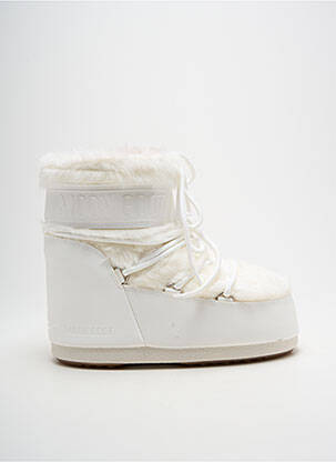 Botine/ghete vârf rotund toc plat până la 3 cm alb MOON BOOT femeie