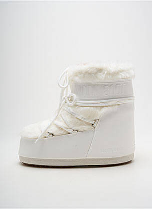 Botine/ghete vârf rotund toc plat până la 3 cm alb MOON BOOT femeie