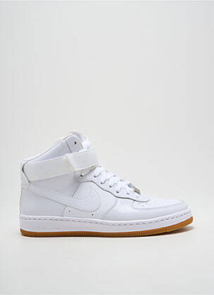 Adidași material neted toc plat până la 3 cm alb NIKE femeie