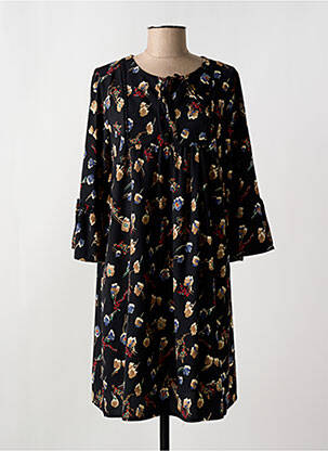 Rochie midi imprimeu floral mâneci lungi negru ROMEO POUR JULIETTE femme