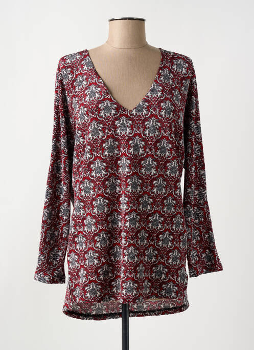 Top imprimeu fantezie mâneci lungi roșu ROMEO POUR JULIETTE femme