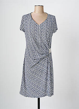 Rochie midi imprimeu fantezie mâneci scurte albastru ROMEO POUR JULIETTE femeie