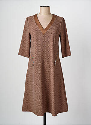 Rochie midi mâneci 3/4 mâneci 3/4 maro ROMEO POUR JULIETTE femeie