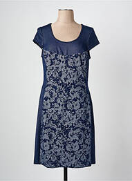 Rochie midi imprimeu fantezie mâneci scurte albastru ROMEO POUR JULIETTE femme
