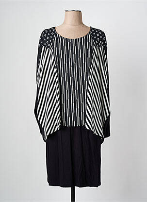 Rochie midi imprimeu fantezie mâneci lungi negru ALAIN MURATI femeie