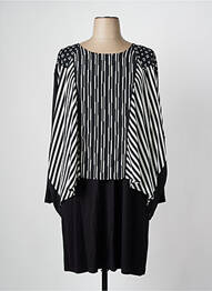 Rochie midi imprimeu fantezie mâneci lungi negru ALAIN MURATI femme