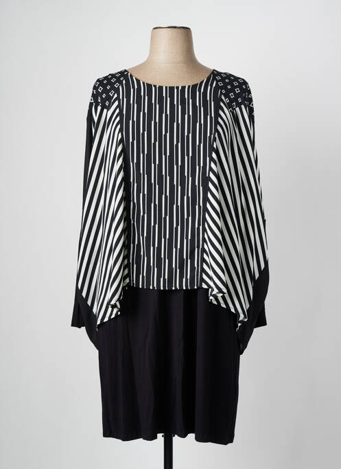 Rochie midi imprimeu fantezie mâneci lungi negru ALAIN MURATI femme