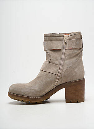 Botine/ghete nubuc toc de 4 la 6 cm gri PAOYAMA femeie