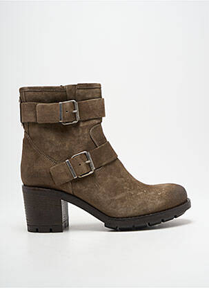 Botine/ghete nubuc toc de 7 la 9 cm verde PAOYAMA femeie
