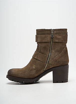 Botine/ghete nubuc toc de 7 la 9 cm verde PAOYAMA femeie