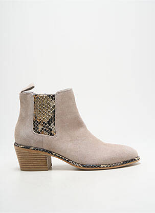 Botine/ghete nubuc toc de 4 la 6 cm bej REGARD femeie