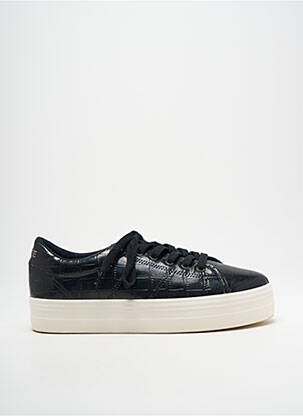 Adidași țesătură satinată toc de 4 la 6 cm negru NO NAME femeie