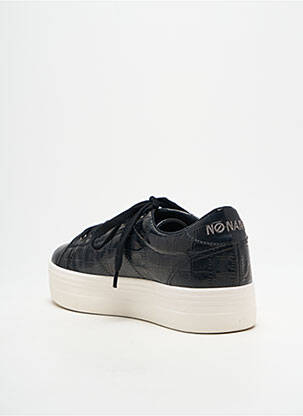 Adidași țesătură satinată toc de 4 la 6 cm negru NO NAME femeie
