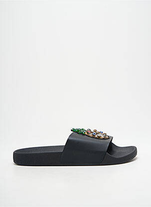 Mulete/saboți țesătură satinată toc plat până la 3 cm negru THE WHITE BRAND femeie