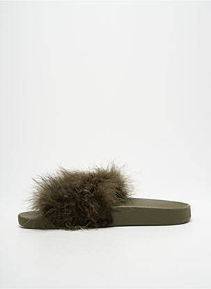 Mulete/saboți arcadă plantară toc plat până la 3 cm verde THE WHITE BRAND femeie