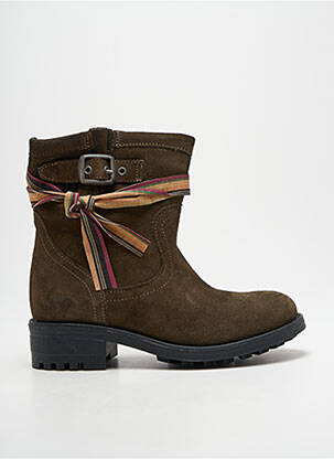 Botine/ghete nubuc toc de 4 la 6 cm verde FELMINI femeie