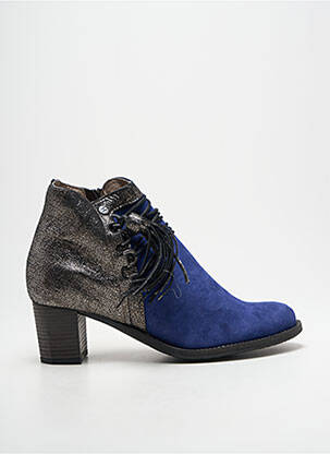 Botine/ghete nubuc toc de 4 la 6 cm albastru DKODE femeie
