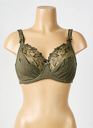 Sutien efect material satinat sutien cupe întregi cu decolteu înalt verde PRIMADONNA femeie