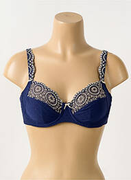Sutien efect material satinat sutien cupe întregi cu decolteu înalt albastru PRIMADONNA femme