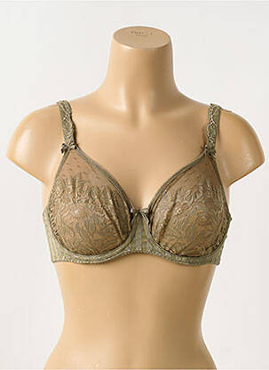 Sutien efect material satinat sutien cupe întregi cu decolteu înalt verde PRIMADONNA femeie
