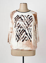 Tricou mâneci 3/4 mâneci 3/4 bej FRANK WALDER femme