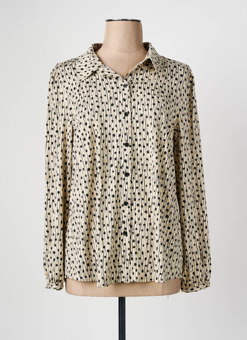 Cămașă croială cambrată mâneci lungi bej K-DESIGN femme