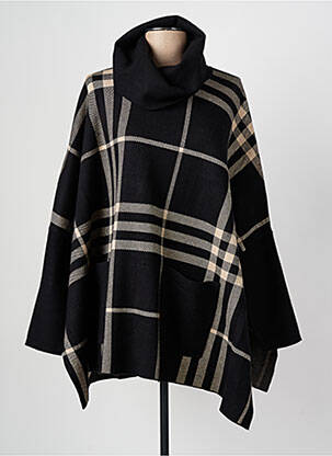 Poncho guler rulat negru JR COLLECTION femeie