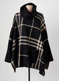 Poncho guler rulat negru JR COLLECTION femme